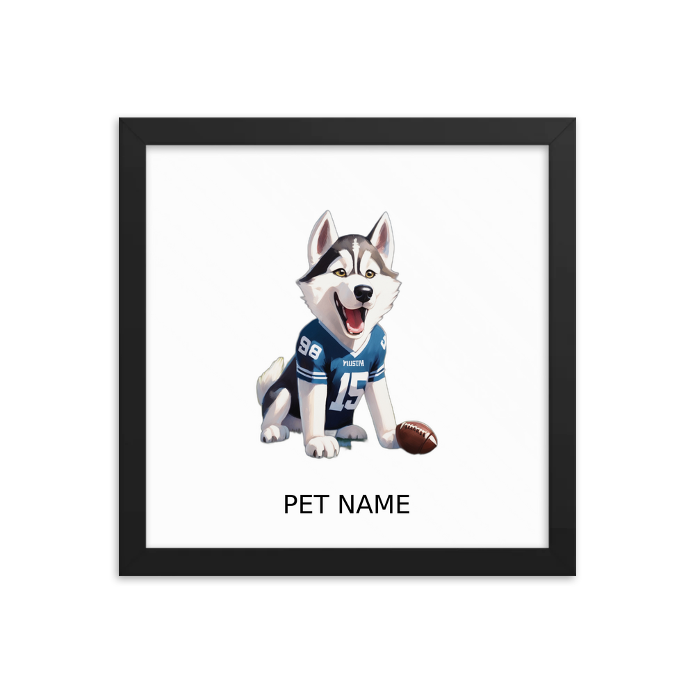 PugMug Custom Siberian Husky Framed Print with Your Pet’s Name
