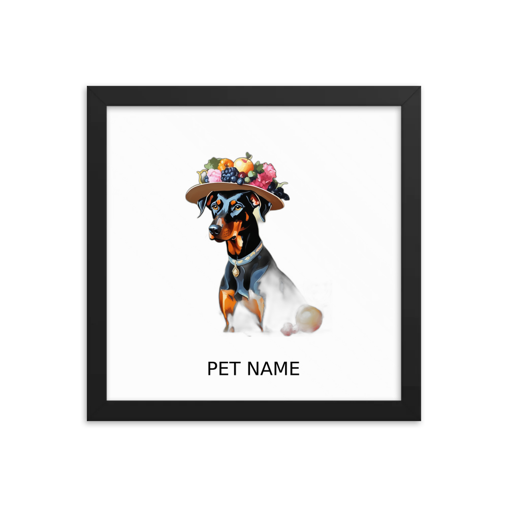 PugMug Custom Doberman Pinscher Framed Print with Your Pet’s Name