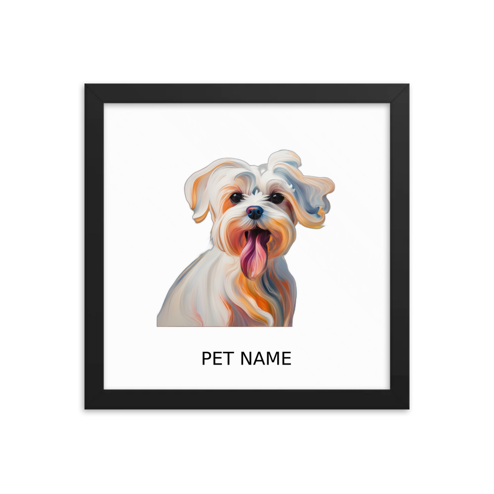 PugMug Custom Maltese Dog Framed Print with Your Pet’s Name
