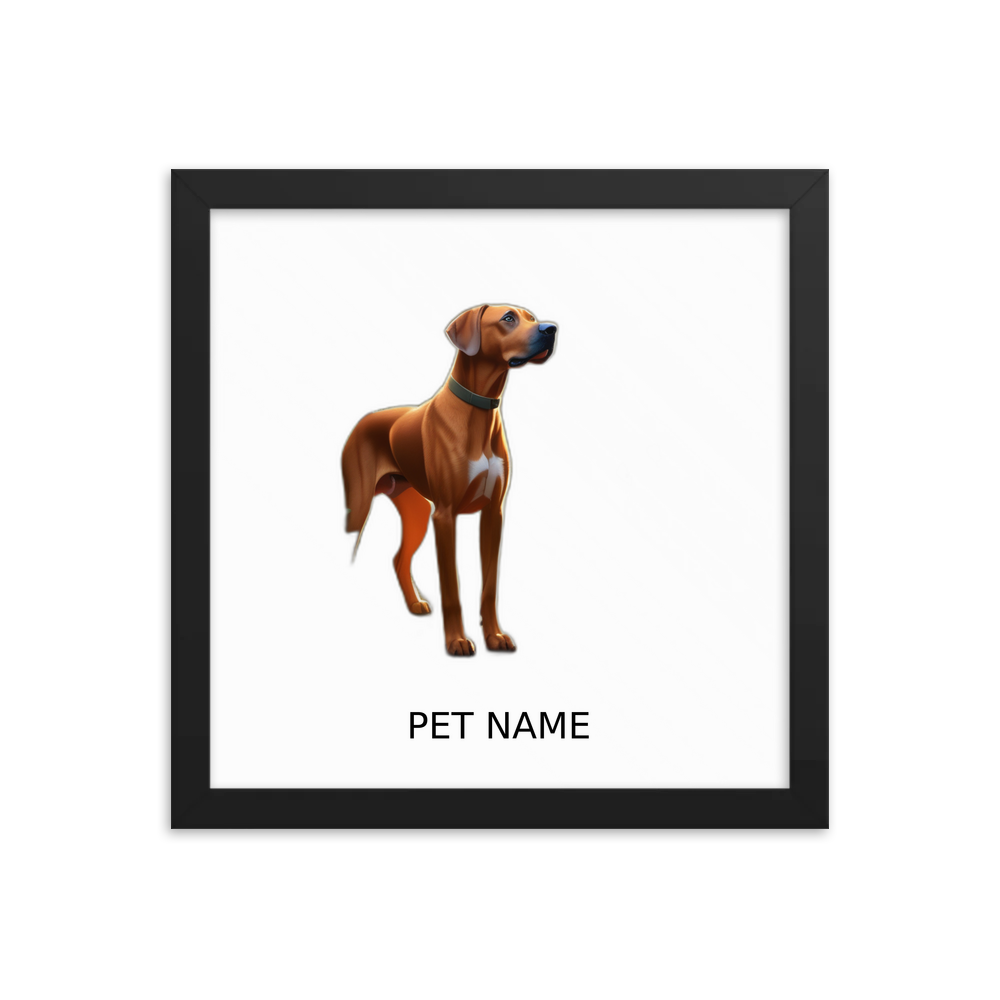 PugMug Custom Rhodesian Ridgeback Framed Print with Your Pet’s Name