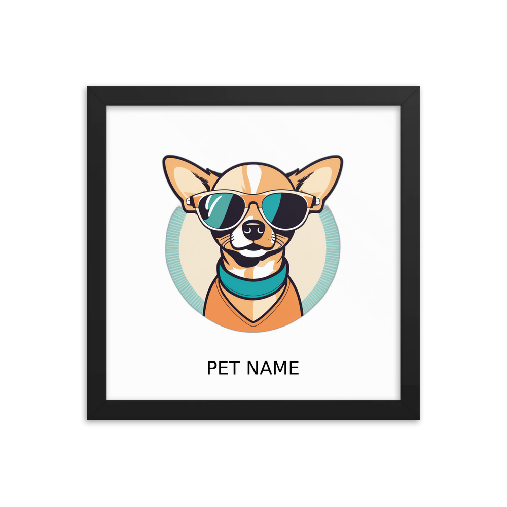 PugMug Custom Chihuahua Framed Print with Your Pet’s Name