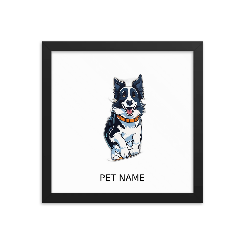 PugMug Custom Border Collie Framed Print with Your Pet’s Name