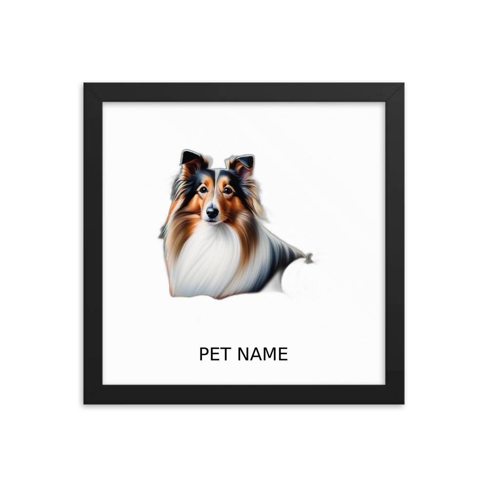PugMug Custom Shetland Sheepdog Framed Print with Your Pet’s Name