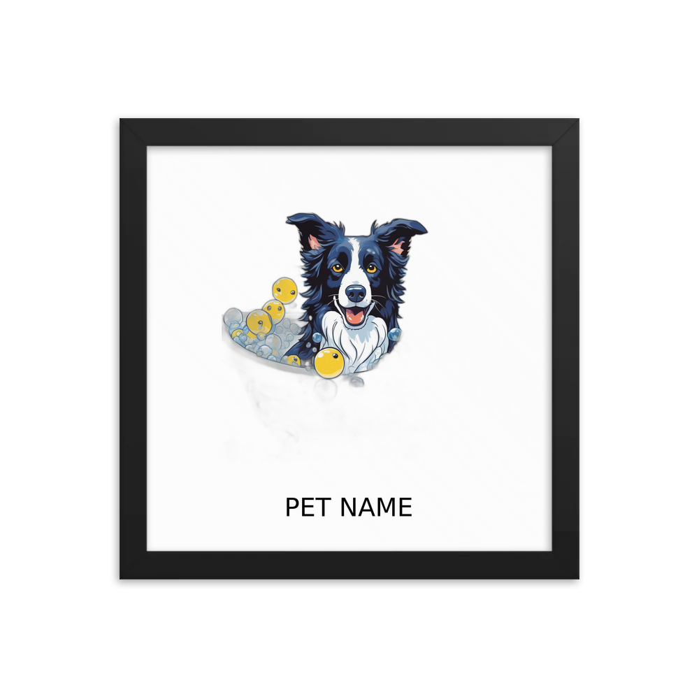 PugMug Custom Border Collie Framed Print with Your Pet’s Name