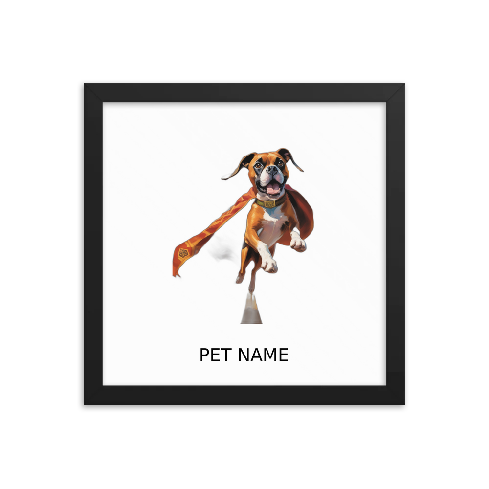 PugMug Custom Boxer Dog Framed Print with Your Pet’s Name