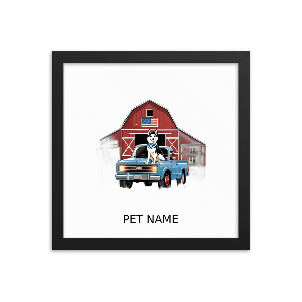 PugMug Custom Siberian Husky Framed Print with Your Pet’s Name