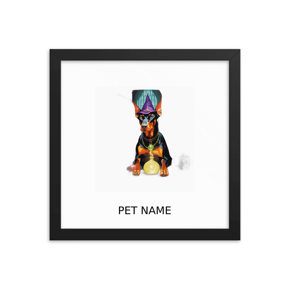 PugMug Custom Doberman Pinscher Framed Print with Your Pet’s Name