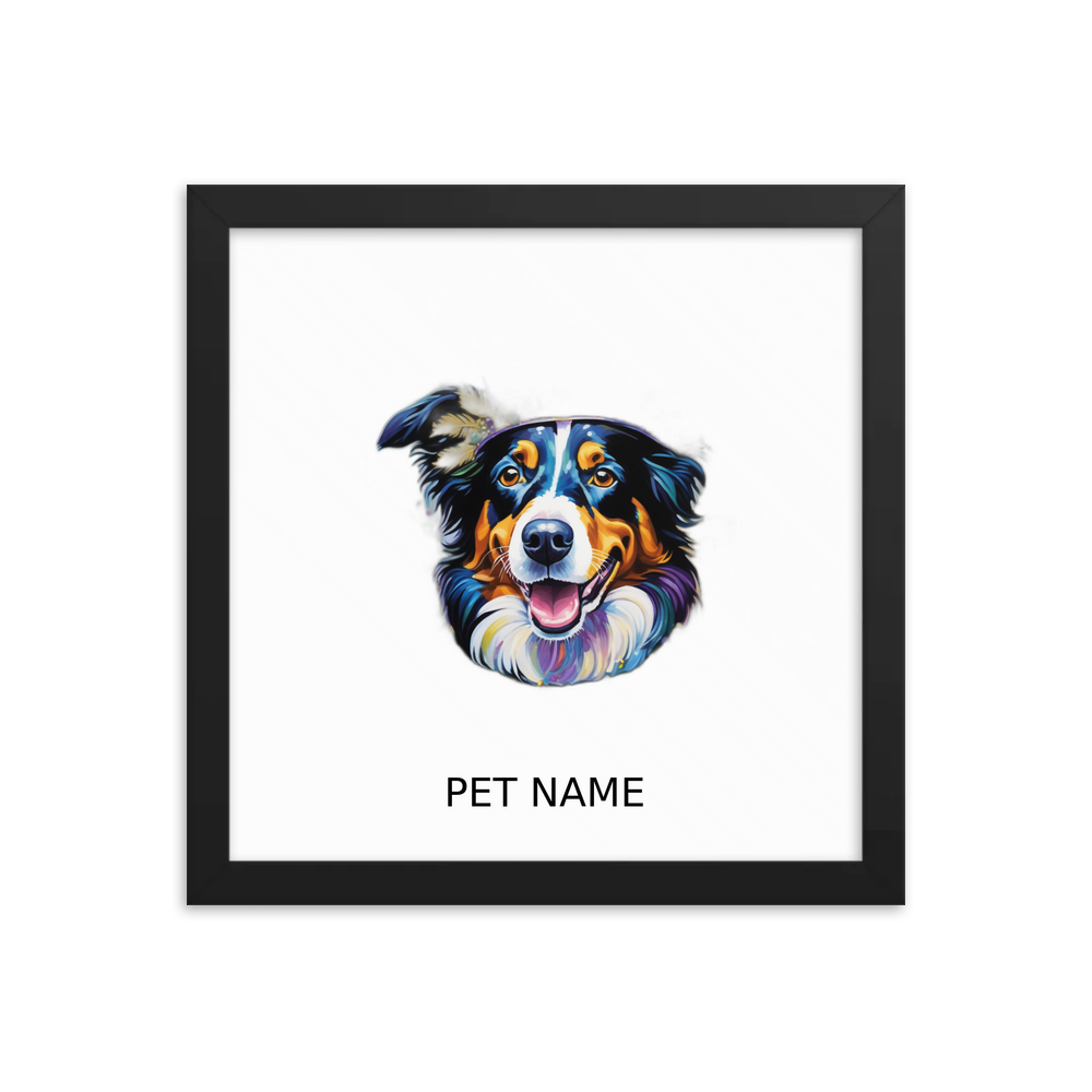 PugMug Custom Border Collie Framed Print with Your Pet’s Name