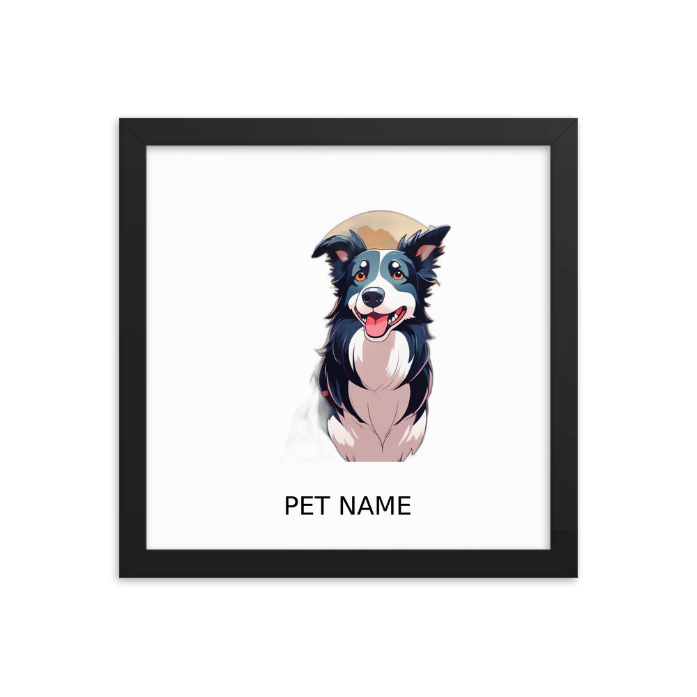 PugMug Custom Border Collie Framed Print with Your Pet’s Name