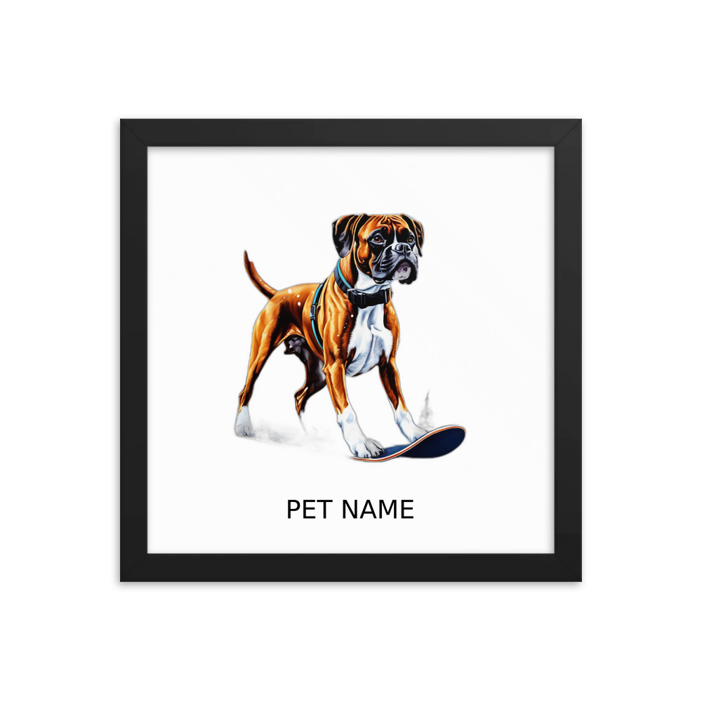 PugMug Custom Boxer Dog Framed Print with Your Pet’s Name