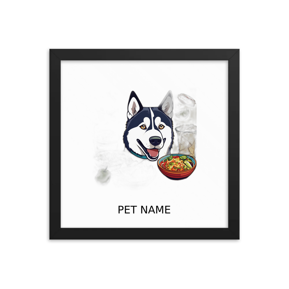 PugMug Custom Siberian Husky Framed Print with Your Pet’s Name