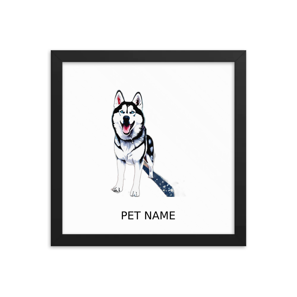PugMug Custom Siberian Husky Framed Print with Your Pet’s Name