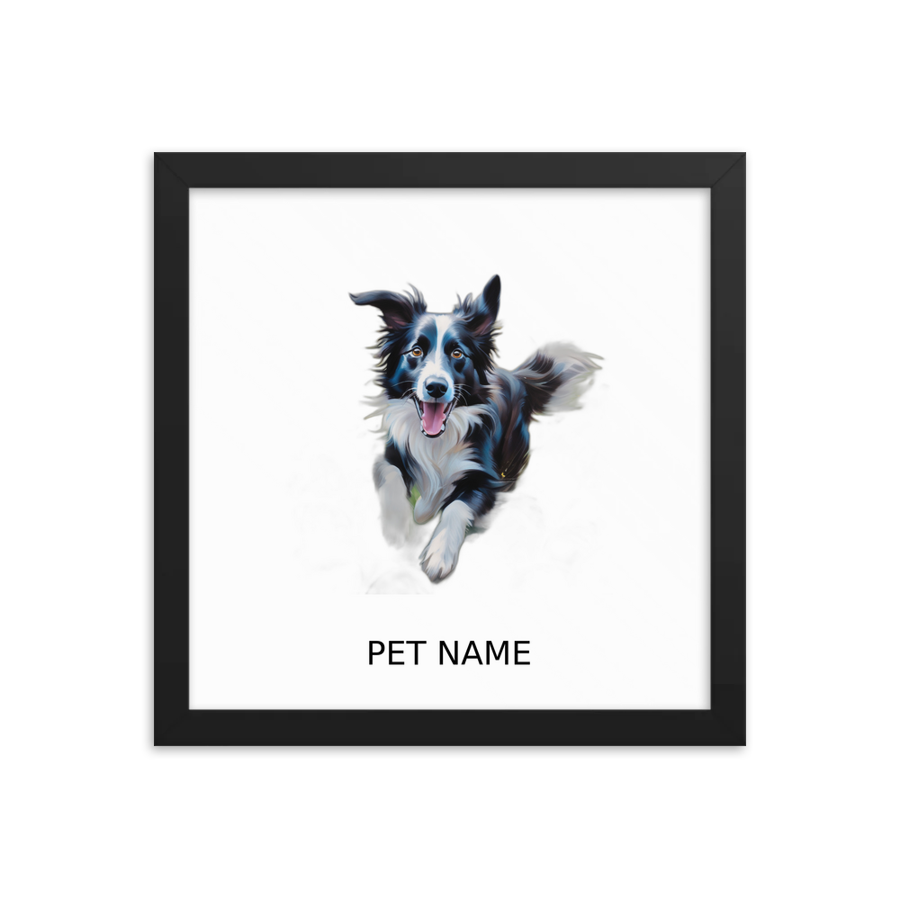 PugMug Custom Border Collie Framed Print with Your Pet’s Name