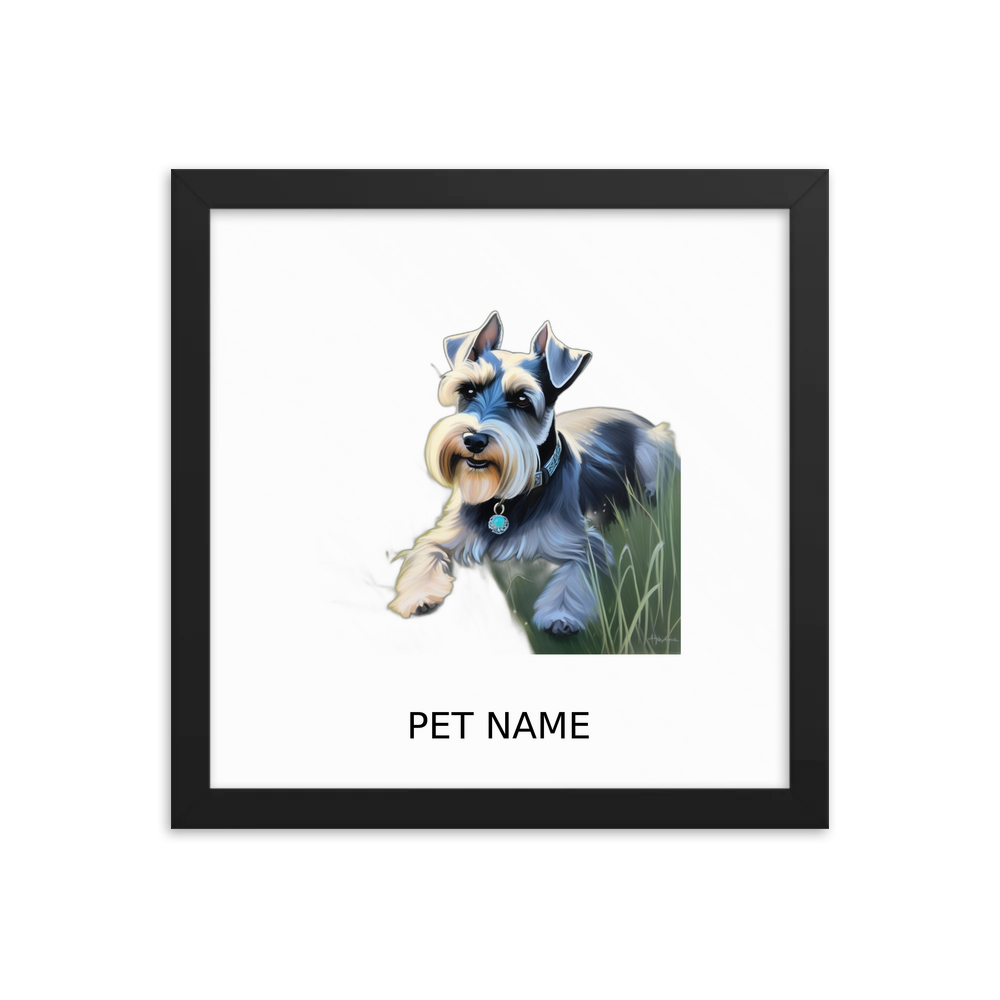 PugMug Custom Miniature Schnauzer Framed Print with Your Pet’s Name