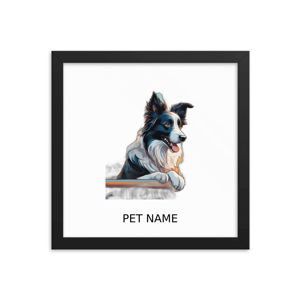 PugMug Custom Border Collie Framed Print with Your Pet’s Name
