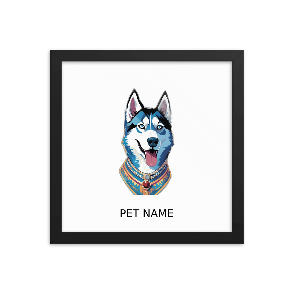 PugMug Custom Siberian Husky Framed Print with Your Pet’s Name