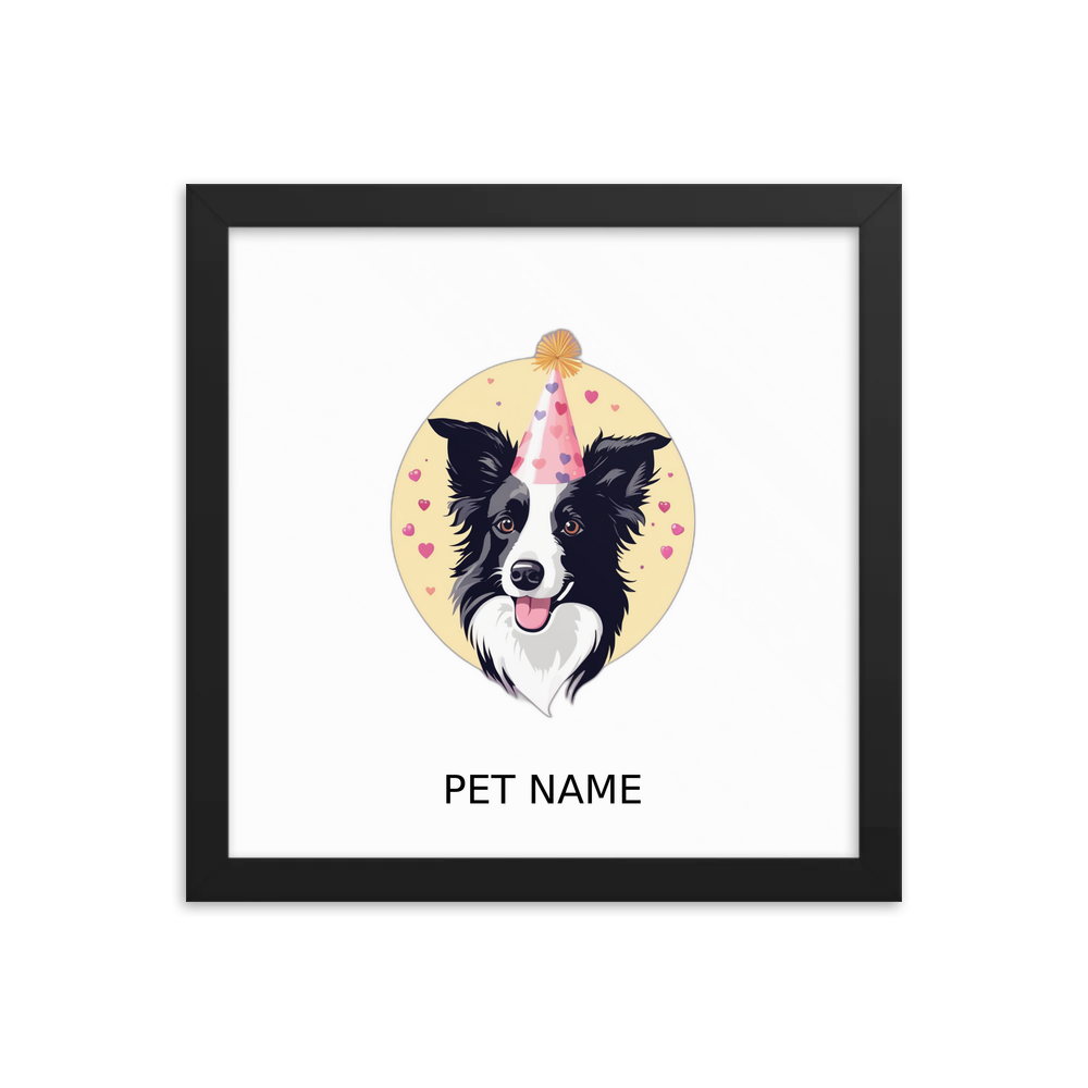 PugMug Custom Border Collie Framed Print with Your Pet’s Name