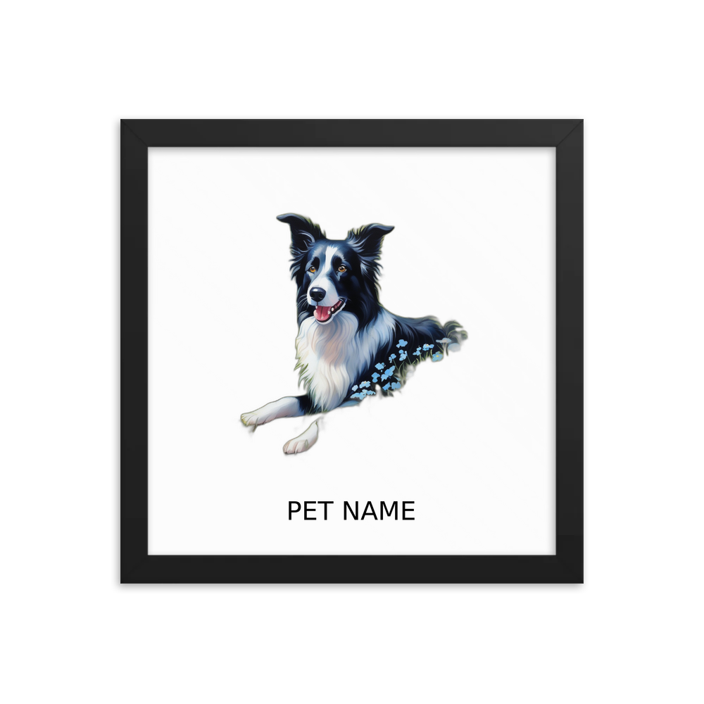 PugMug Custom Border Collie Framed Print with Your Pet’s Name