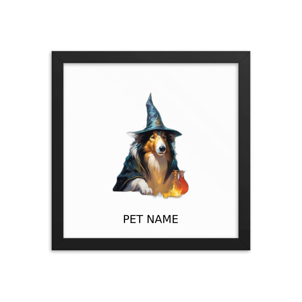 PugMug Custom Collie Framed Print with Your Pet’s Name