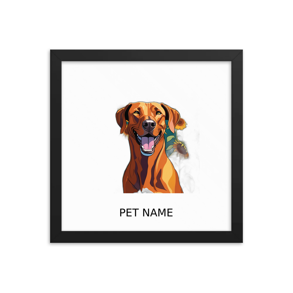 PugMug Custom Rhodesian Ridgeback Framed Print with Your Pet’s Name