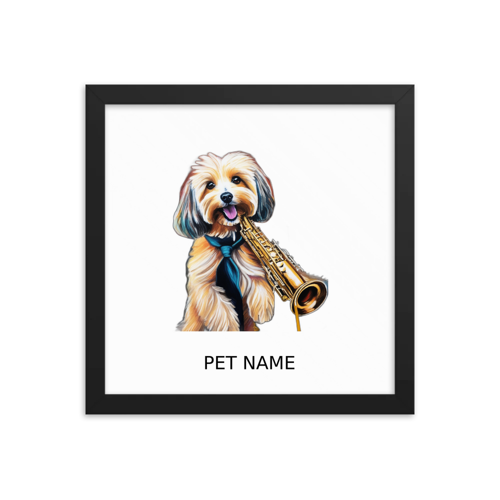 PugMug Custom Tan Havanese Dog Framed Print with Your Pet’s Name