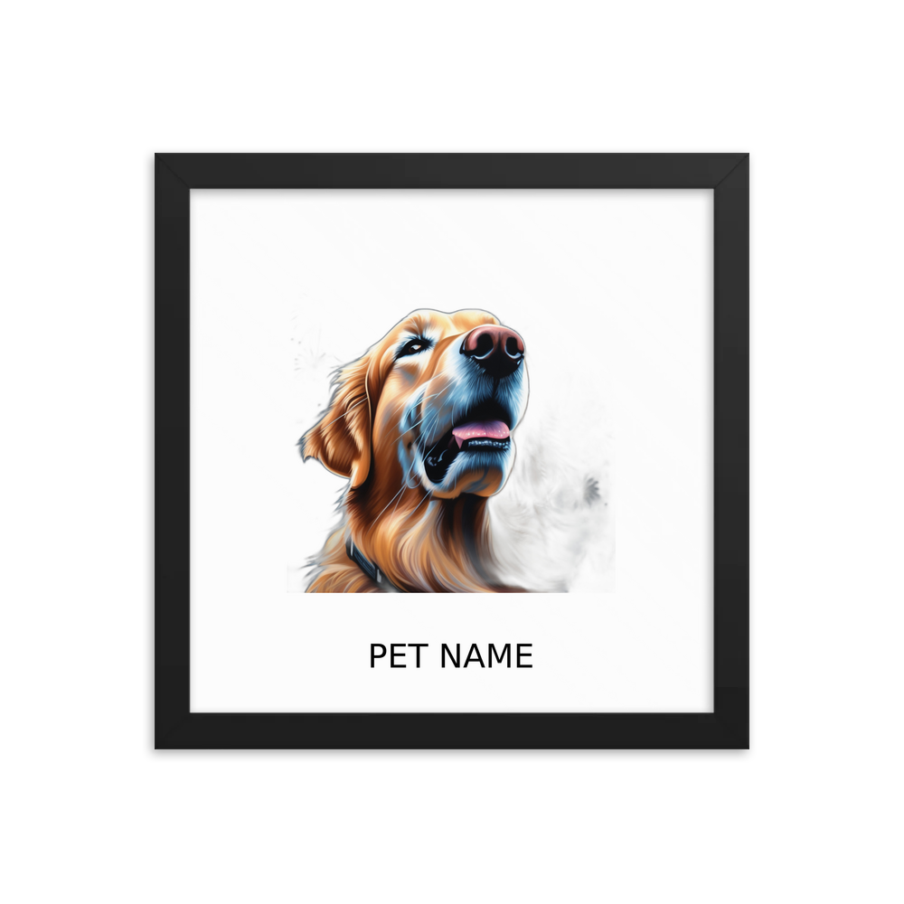 PugMug Custom Golden Retriever Framed Print with Your Pet’s Name