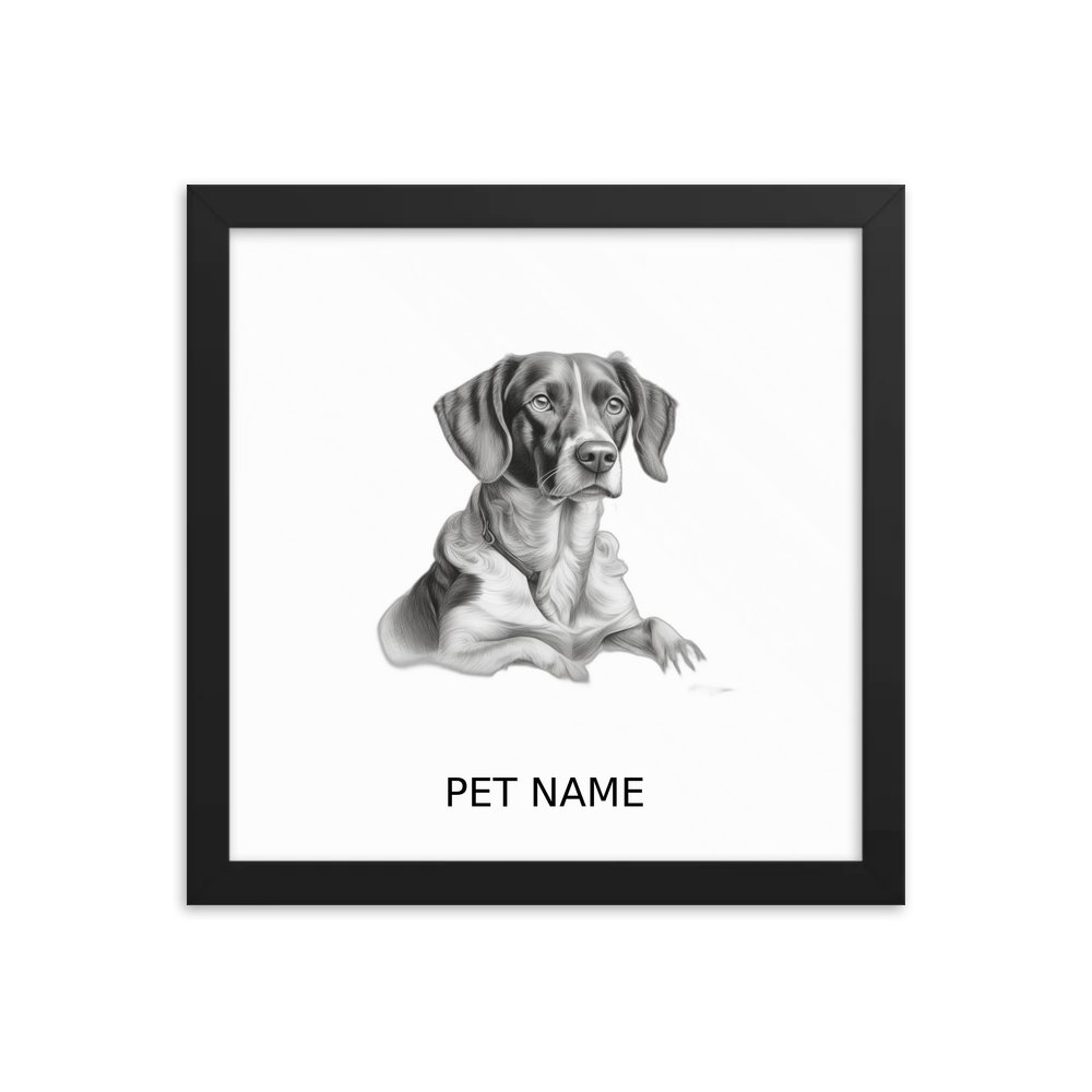 PugMug Custom Brittany Dog Framed Print with Your Pet’s Name