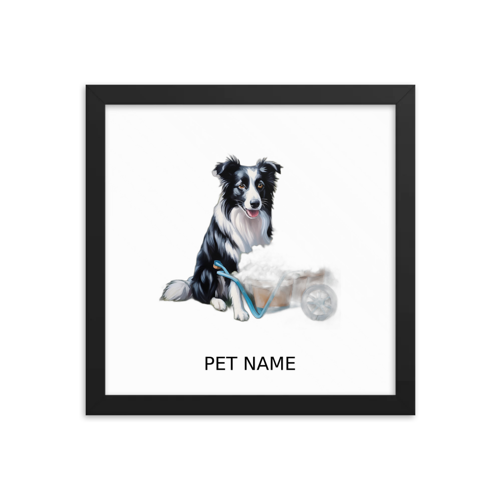 PugMug Custom Border Collie Framed Print with Your Pet’s Name