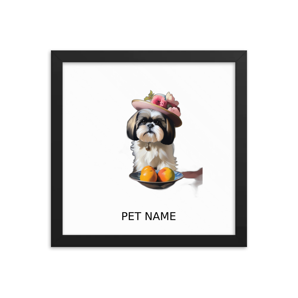 PugMug Custom Shih Tzu Framed Print with Your Pet’s Name