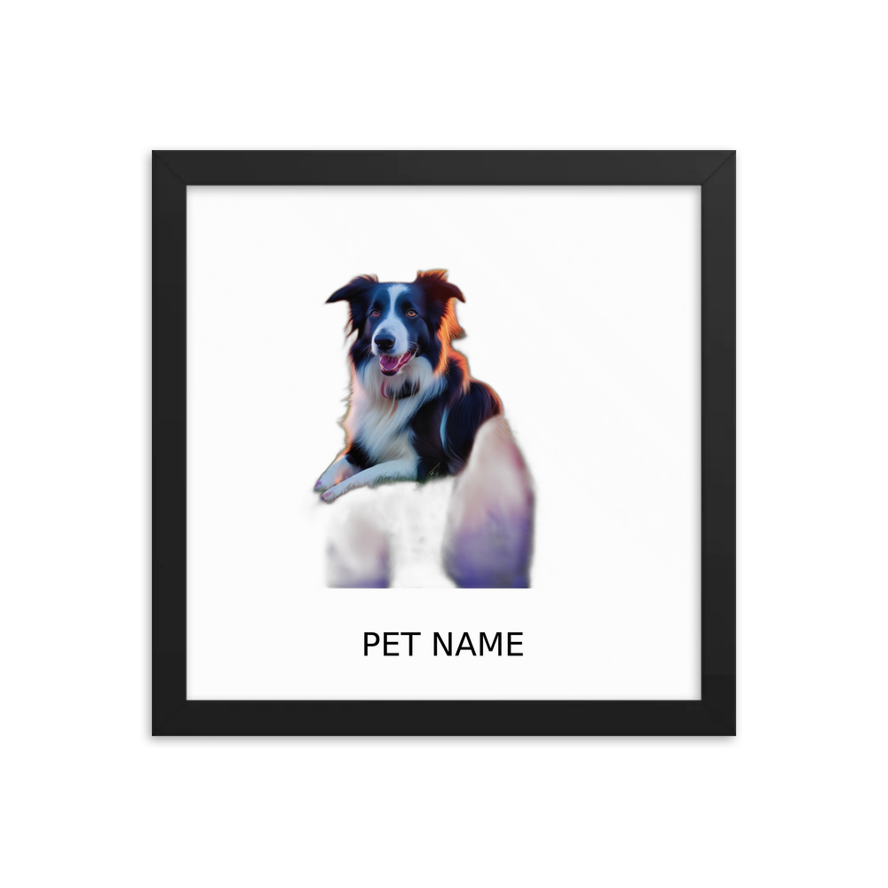 PugMug Custom Border Collie Framed Print with Your Pet’s Name