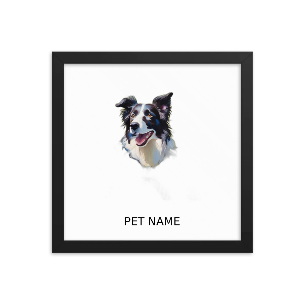 PugMug Custom Border Collie Framed Print with Your Pet’s Name
