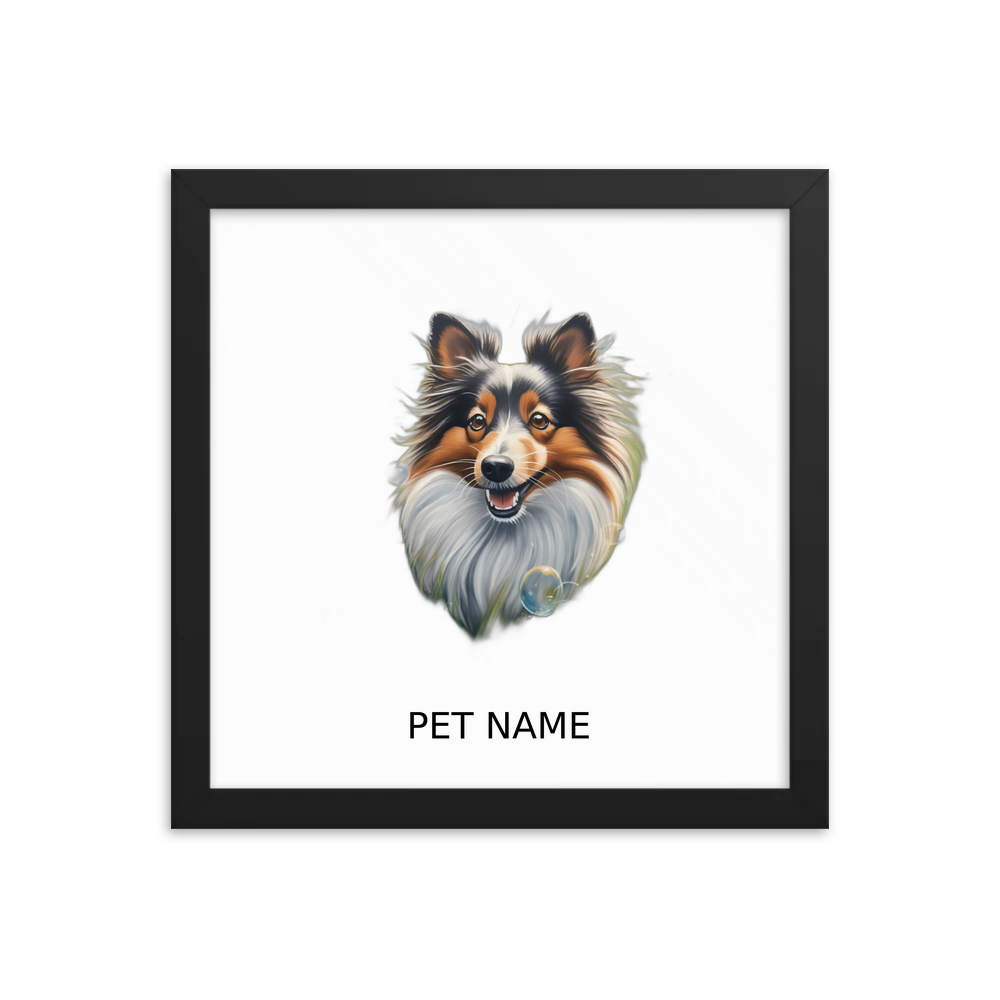 PugMug Custom Shetland Sheepdog Framed Print with Your Pet’s Name