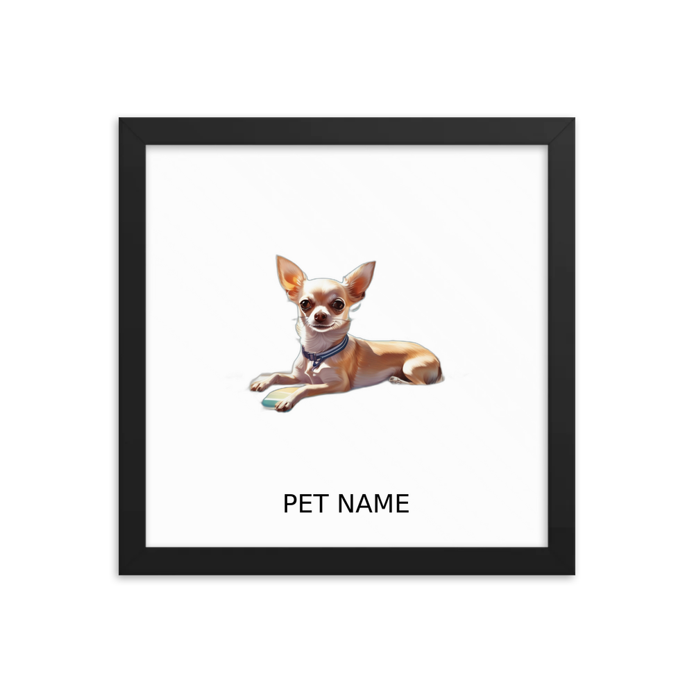 PugMug Custom Chihuahua Framed Print with Your Pet’s Name