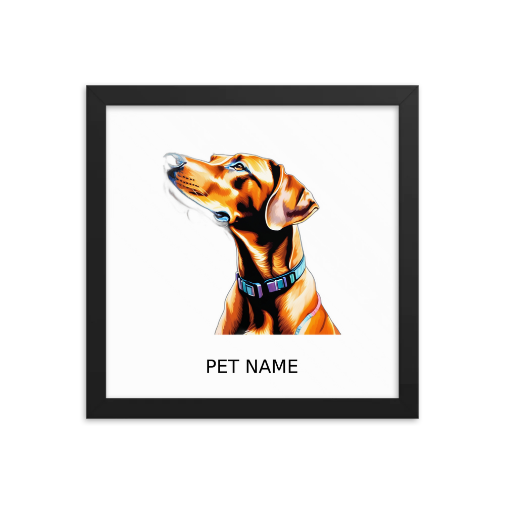 PugMug Custom Rhodesian Ridgeback Framed Print with Your Pet’s Name