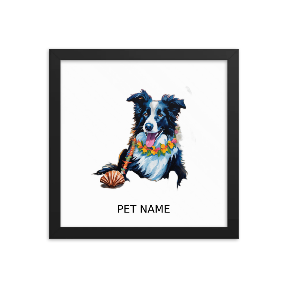 PugMug Custom Border Collie Framed Print with Your Pet’s Name