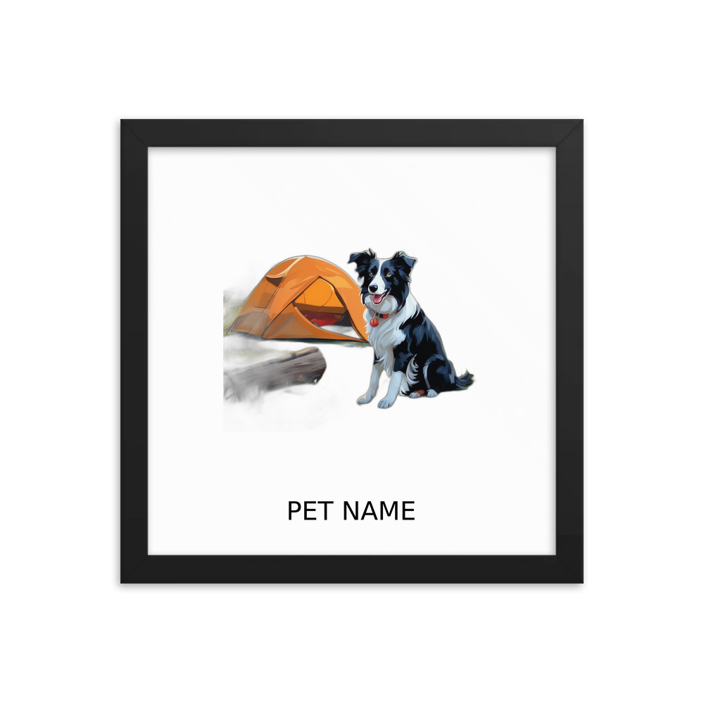 PugMug Custom Border Collie Framed Print with Your Pet’s Name