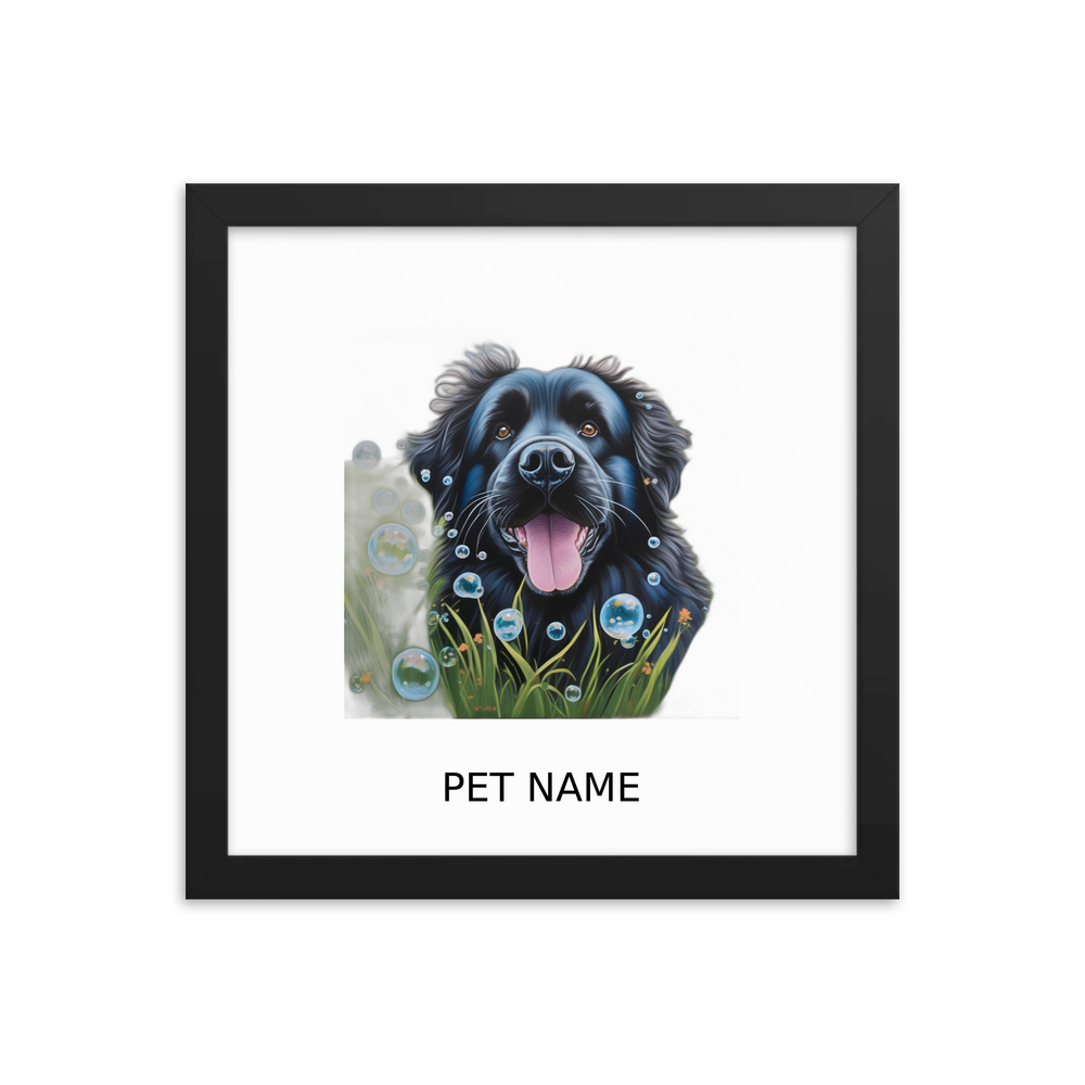 PugMug Custom Newfoundland Framed Print with Your Pet’s Name