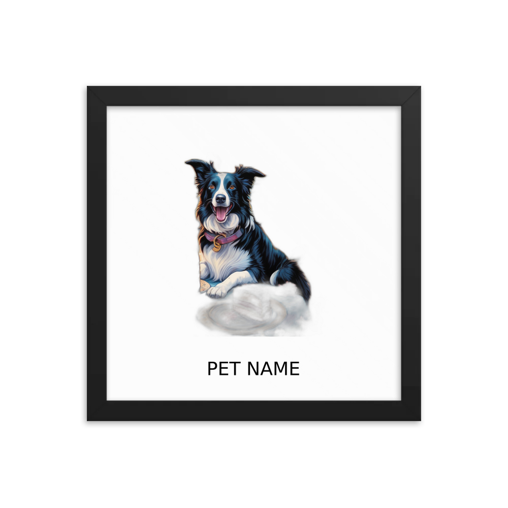 PugMug Custom Border Collie Framed Print with Your Pet’s Name