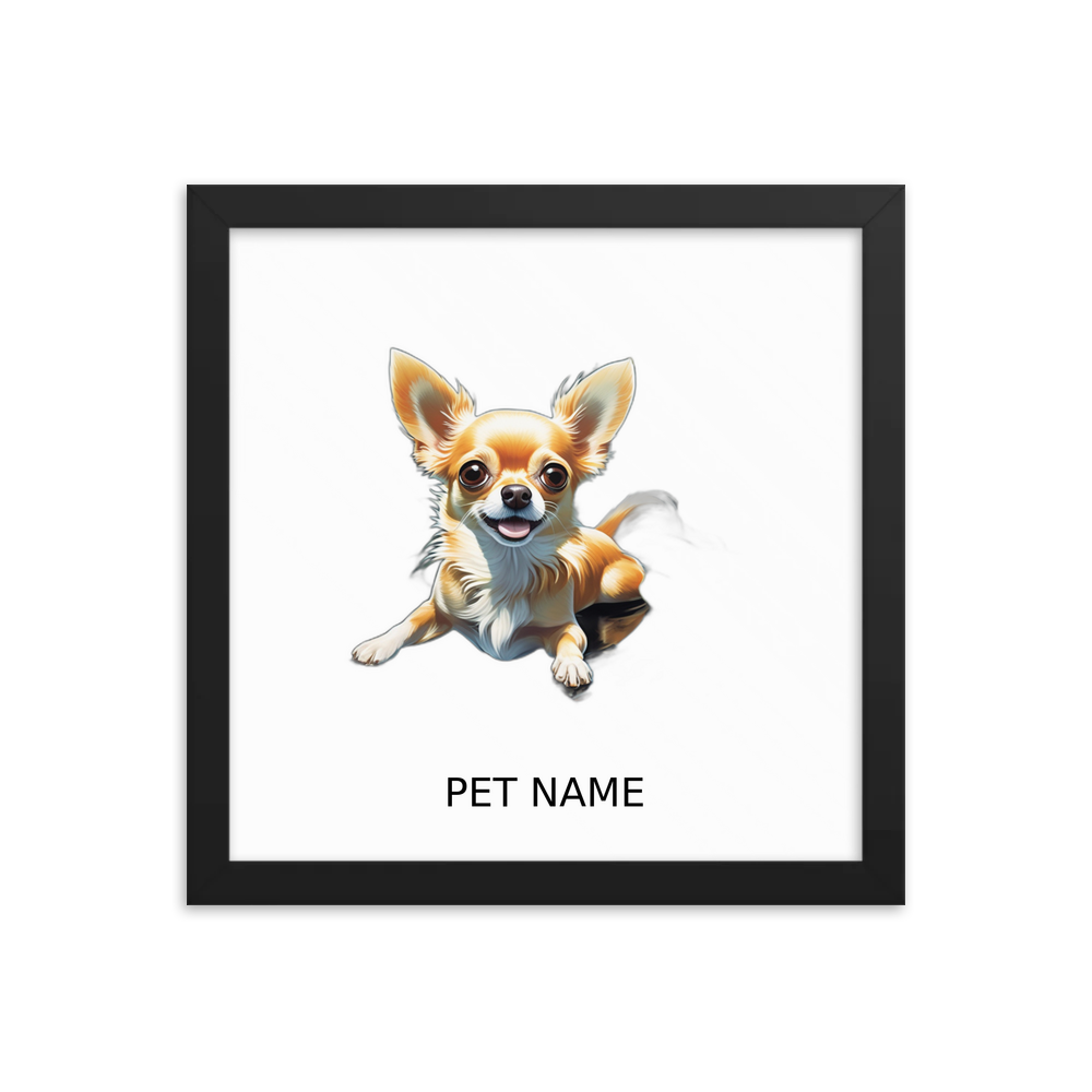 PugMug Custom Chihuahua Framed Print with Your Pet’s Name