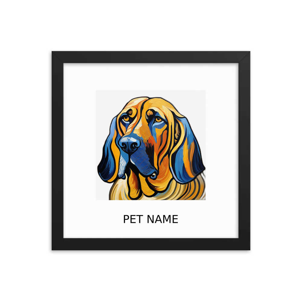 PugMug Custom Bloodhound Framed Print with Your Pet’s Name