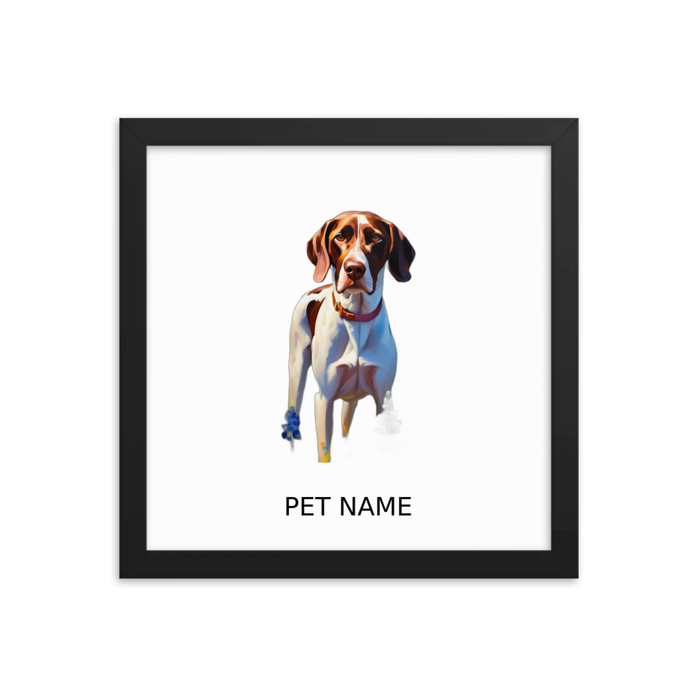 PugMug Custom Pointer Dog Framed Print with Your Pet’s Name