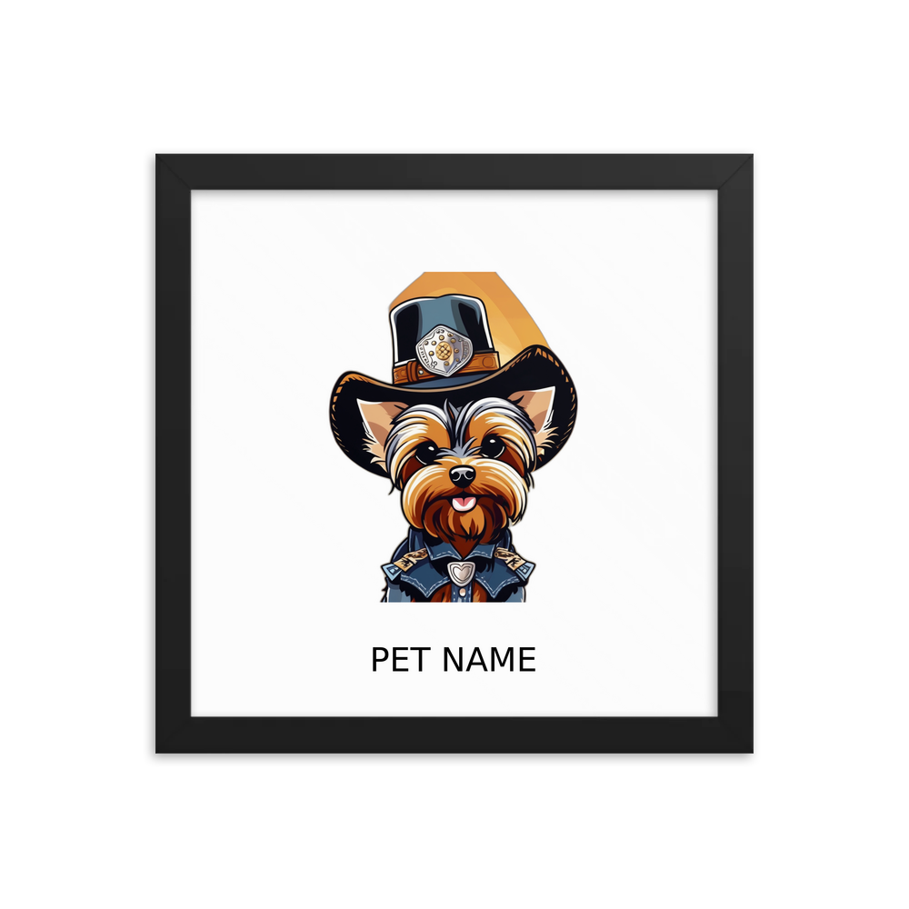PugMug Custom Yorkshire Terrier Framed Print with Your Pet’s Name