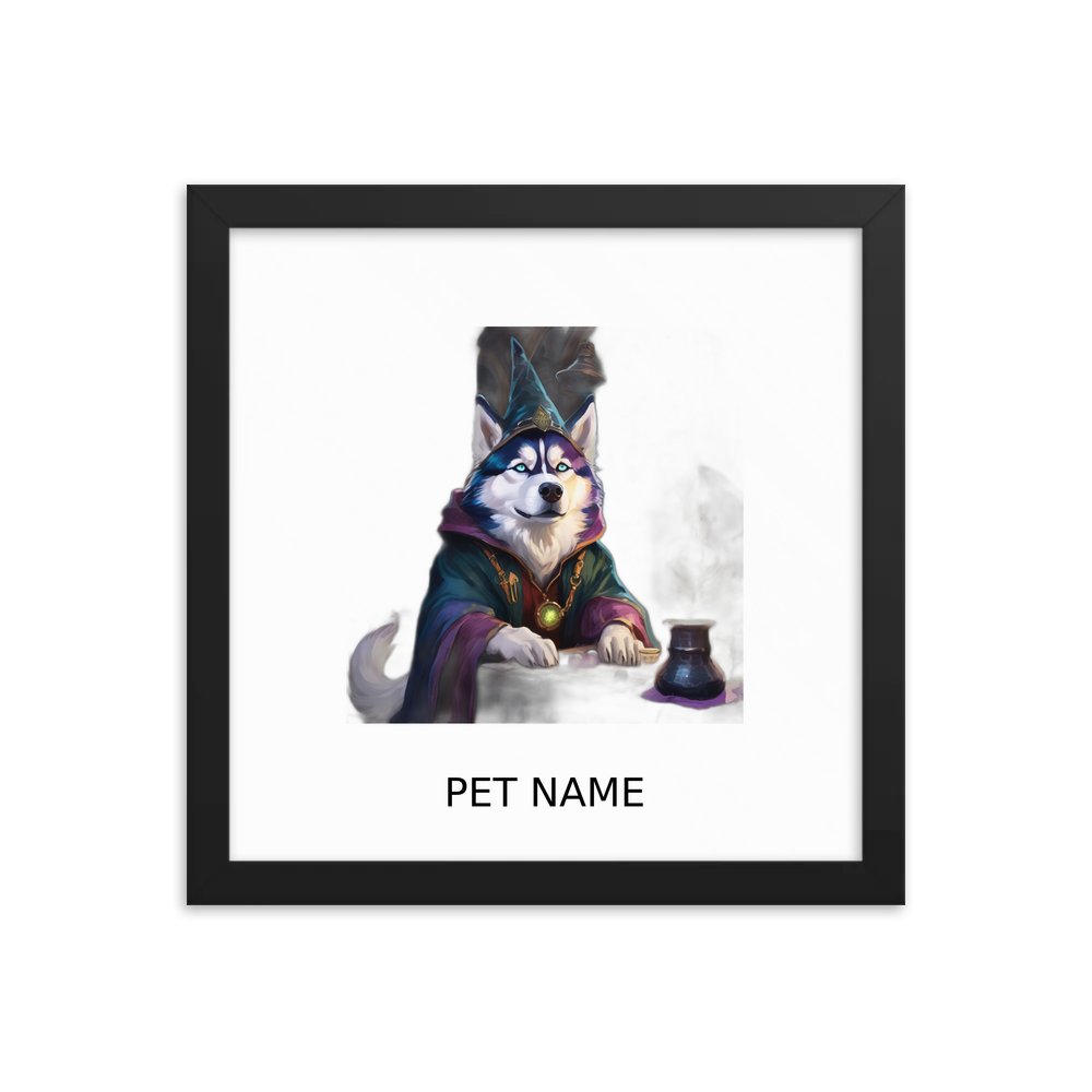 PugMug Custom Siberian Husky Framed Print with Your Pet’s Name