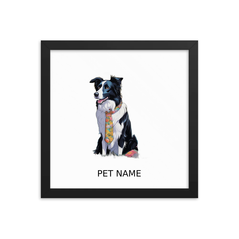 PugMug Custom Border Collie Framed Print with Your Pet’s Name