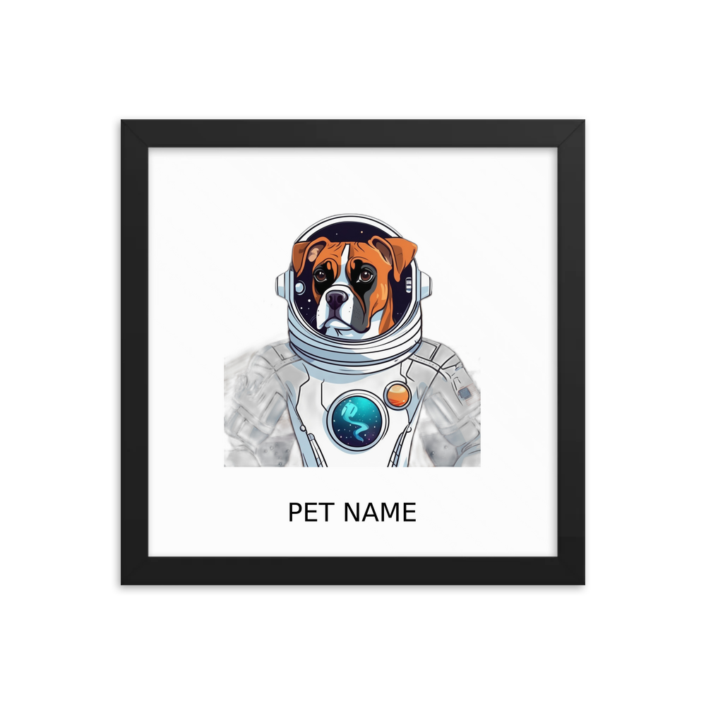 PugMug Custom Boxer Dog Framed Print with Your Pet’s Name