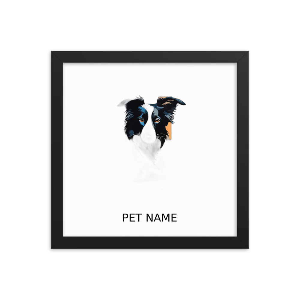 PugMug Custom Border Collie Framed Print with Your Pet’s Name
