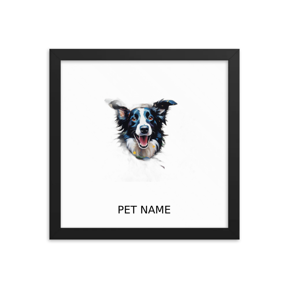 PugMug Custom Border Collie Framed Print with Your Pet’s Name