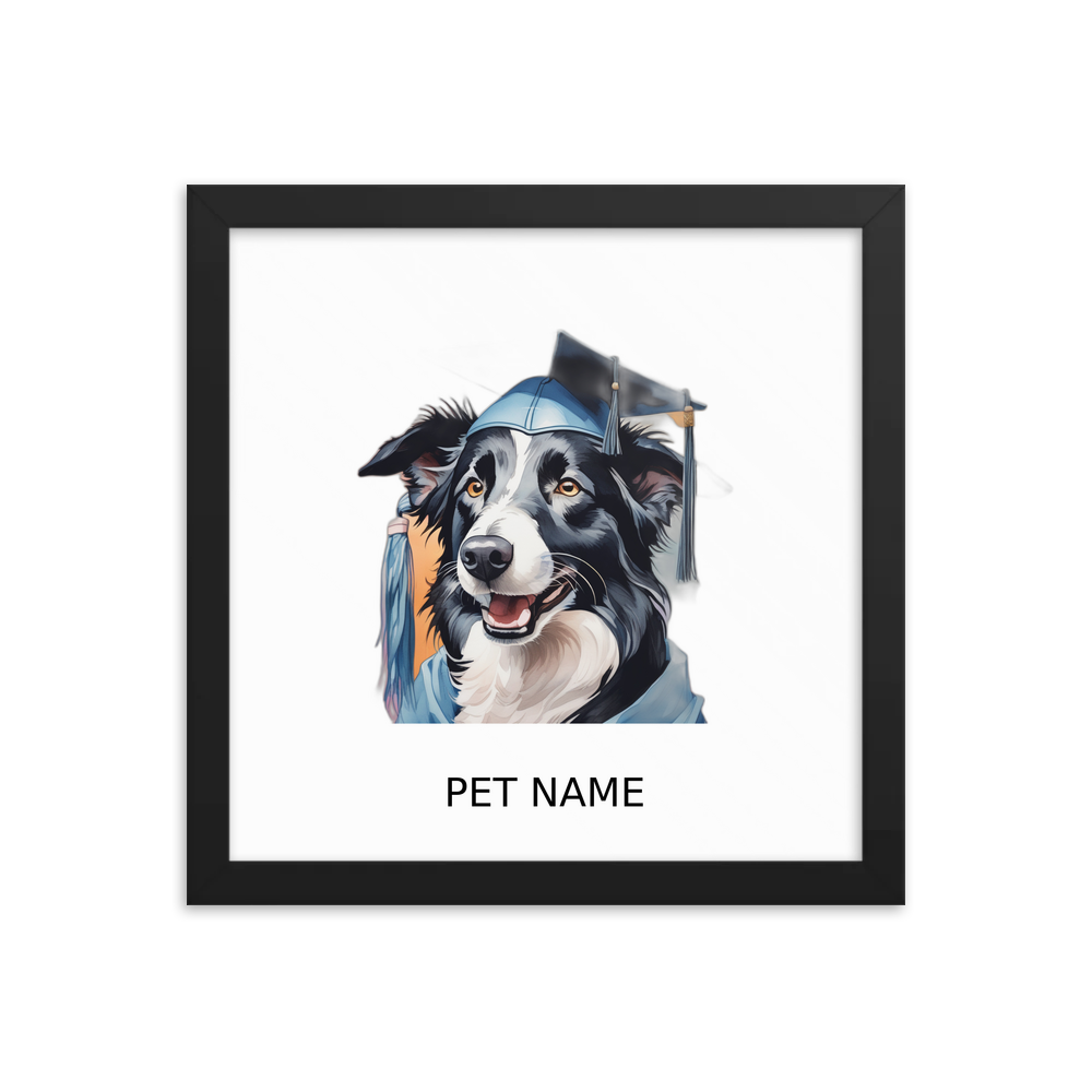 PugMug Custom Border Collie Framed Print with Your Pet’s Name