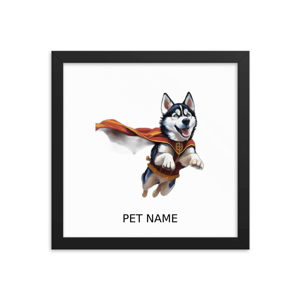 PugMug Custom Siberian Husky Framed Print with Your Pet’s Name