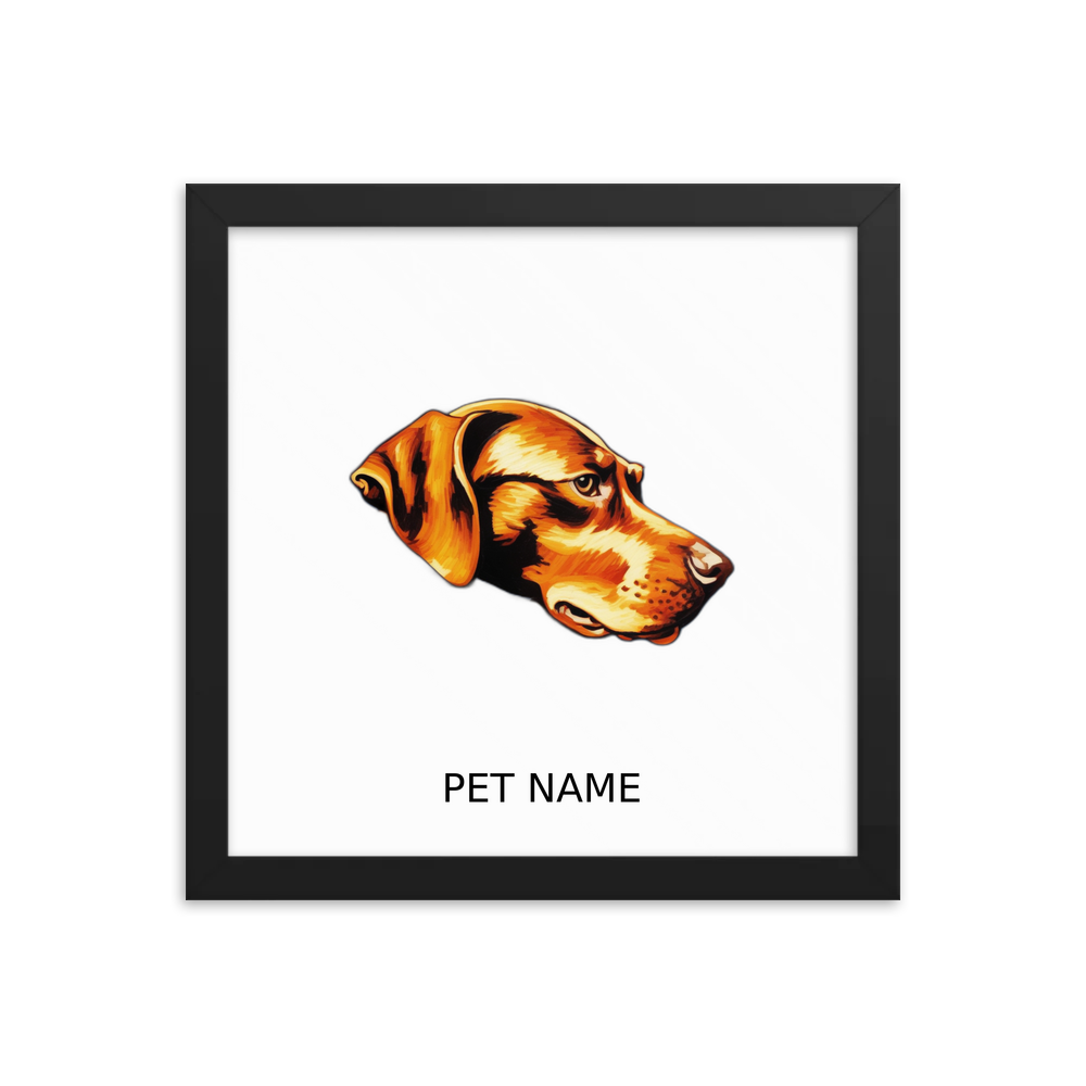 PugMug Custom Pointer Dog Framed Print with Your Pet’s Name